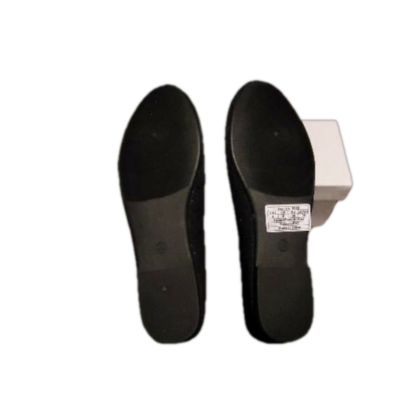 Heawesh crochet lace mesh round toe ballet slip-on, black, shoe size 8 - Picture 3 of 4